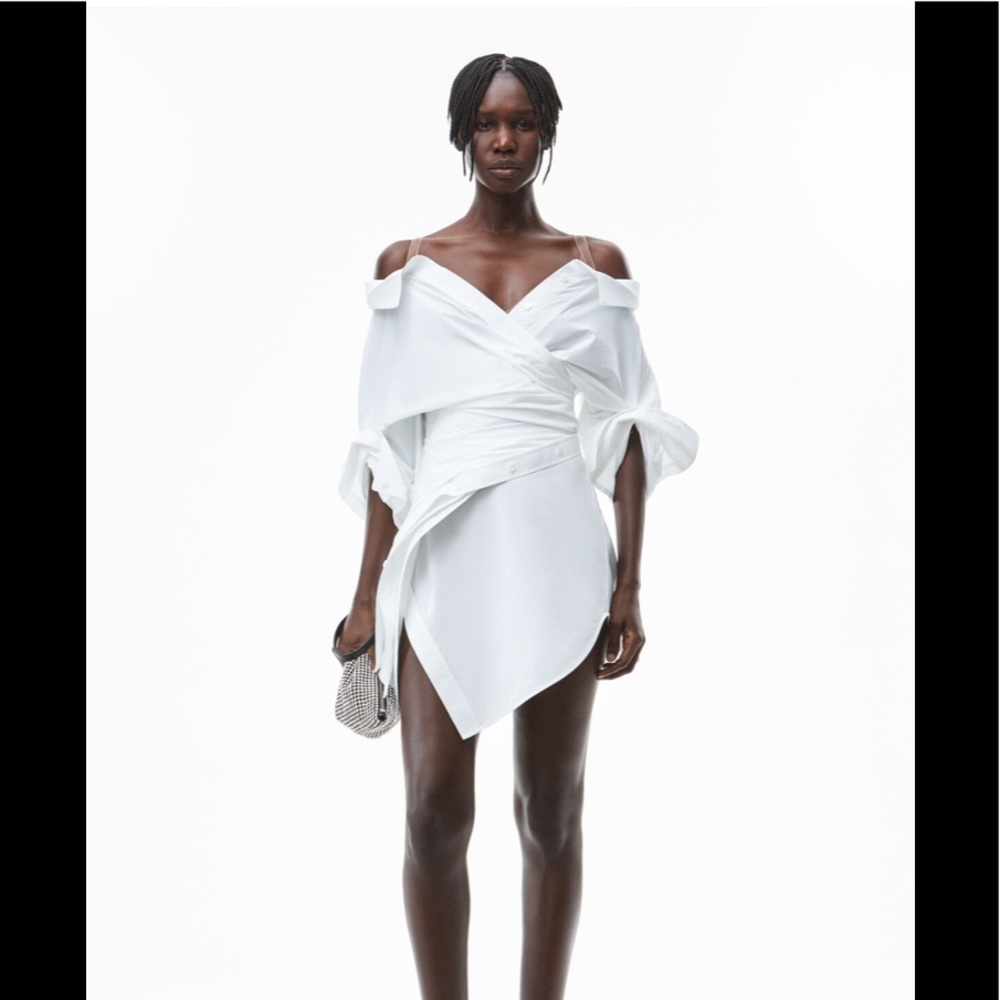 New Alexander Wang Off shoulder cotton Dress 0
